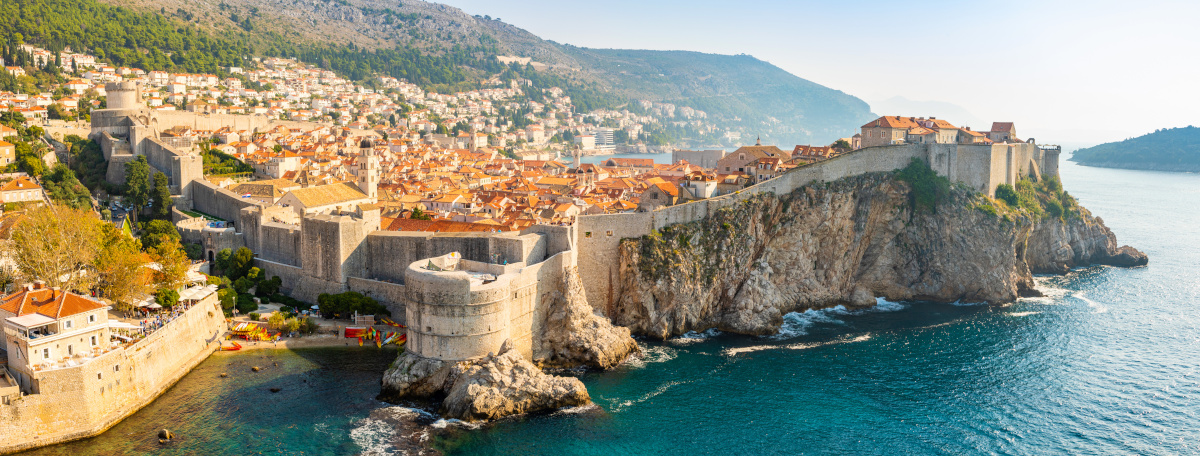View from Fort Lovrijenac to Dubrovnik Old town in Croatia