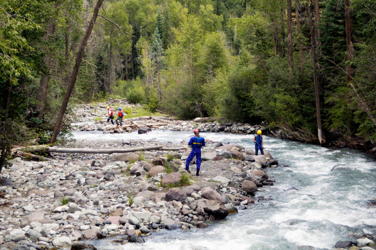A search and rescue team on duty in the Rocky Mountains