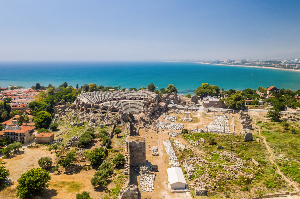 Ancient Theatre. of Side in Manavgat, Antalya, Turkiye.